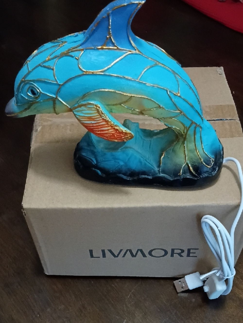 Turquoise Nib Dolphin Table Accent Nightlight